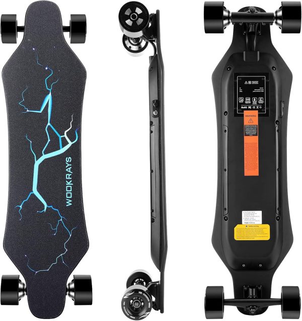 WOOKRAYS 38" Electric Skateboard with Remote, 900W