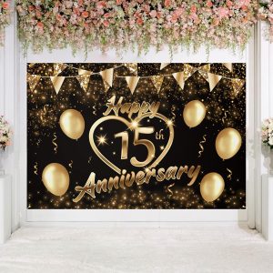 5665 Happy 15th Anniversary Backdrop Banner Decor