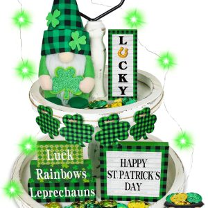47 PCS St.Patricks Day Tiered Tray Decor Set with
