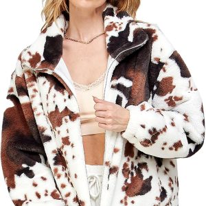 Womens Fuzzy Casual Faux Fur Coat Fall Winter W