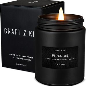 Scented Candles for Men Smokey Fireside Scented