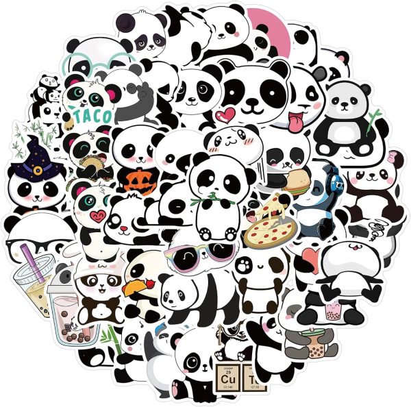 50 / Set of Panda Stickers, Cartoon Animal Graffit