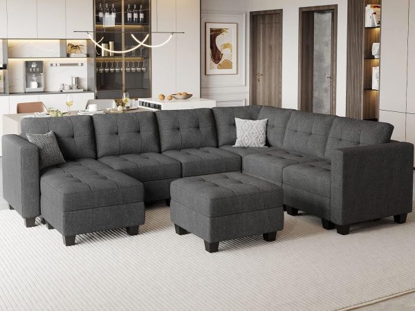 Belffin Modular Sectional Sofa Set with Ottomans O