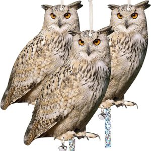 Kungfu Mall Owl to Keep Birds Away, 3 Pack Bird Sc