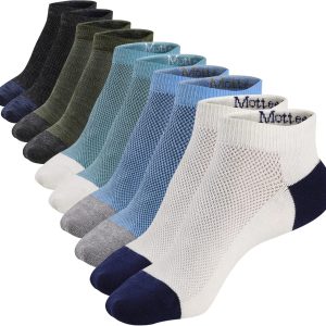 MotteeZconia Mens Ankle Low Cut Cotton Socks Athl