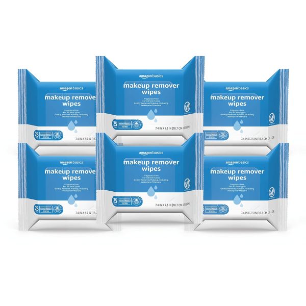 Amazon Basics Make Up Remover Wipes, Fragrance Fre