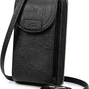 S-ZONE Women RFID Blocking Small Crossbody Cell Ph