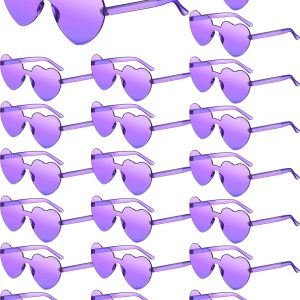 20 Pairs Heart Shaped Rimless Sunglasses Transpare