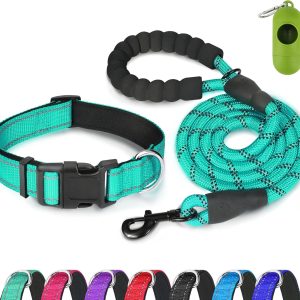 Dynmeow Reflective Dog Collar and Leash Set, Adjus