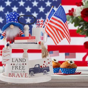 5PCS 4th of July Tiered Tray Decor Patriotic Tiere