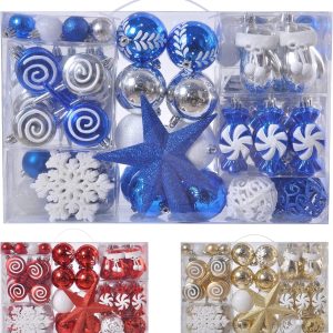 Phreewill 130ct Christmas Tree Ornaments Set, Shat