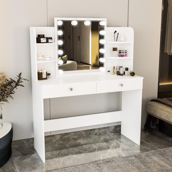 Boahaus Sophie Modern Vanity Makeup Desk with Holl