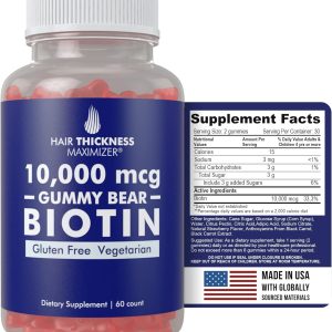 Hair Thickness Maximizer Biotin 10000 mcg Gummies