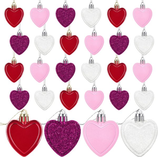 ANVAVO 24 Pack Valentine's Day Heart Shaped Orname