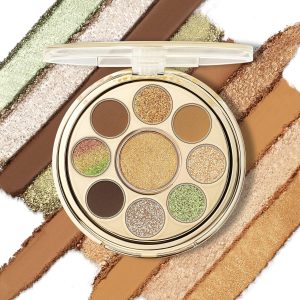 FOCALLURE 9-Shade Rotary Eyeshadow Palette,Smooth