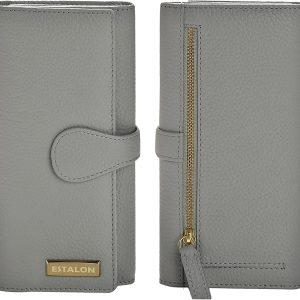 ESTALON Real Leather Wallets for Women RFID - Long