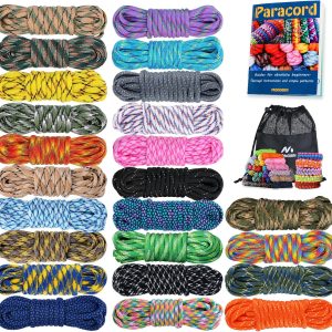 MONOBIN Paracord 550 Combo kit, 24 Colors 10ft Par