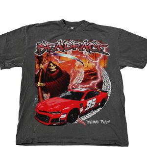 Vintage Car Letter Graphic Jumbo Print Short Sleev