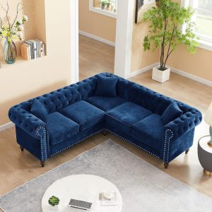 Mofolit Modern Velvet Sofa for Living Room,80" Dee