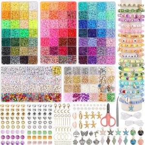 QUEFE 14700pcs, Clay Beads for Bracelet Making Kit