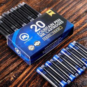 Black Blue Ink Cartridges for Fountain Pens. Big