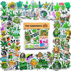 90 pcs Smoking Green Sticker Pack - Use as Cannabi