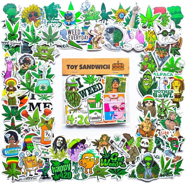 90 pcs Smoking Green Sticker Pack - Use as Cannabi