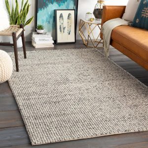 MarkDay Area Rugs, 6x9 Keynsham Texture Charcoal