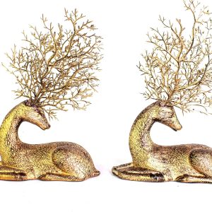 GEDLIRE Christmas Reindeer Figurine Decoration 2 P