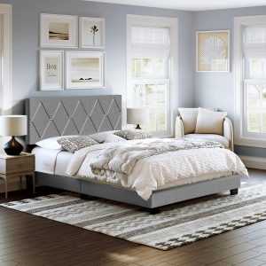 Boyd Sleep Diamond Upholstered Platform Bed with H