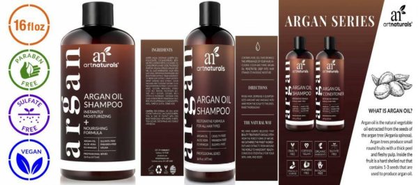 Champú de aceite de argán marroquí ArtNaturals - (