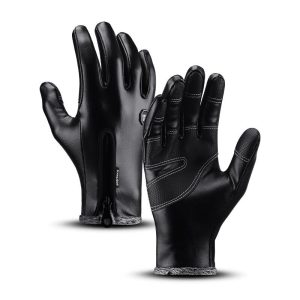 Guantes de invierno para hombre y mujer, de piel,