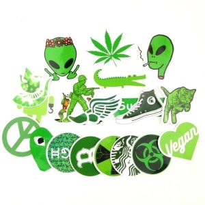 20pc Marijuana Alien '420' Sticker Pack Bomb Lot,