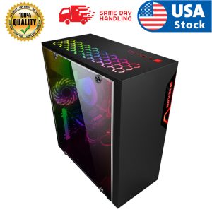 USA BLACK USB3.0 Steel/ Tempered Glass ATX Mid Tow