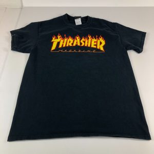 Trasher Magazines Shirt Adult Medium Black Flames