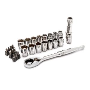 3/8 in. drive 6-point pass-thru ratchet and socket