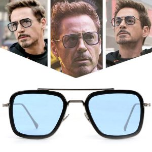 Retro Iron Man Sunglasses Tony Stark Glasses Squar