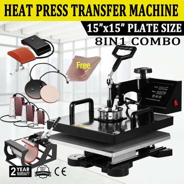 15"x15" 8 in 1 T-Shirt Heat Press Machine Transfer
