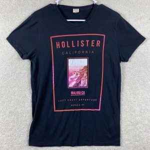 Hollister California T Shirt Small Black Adult Siz