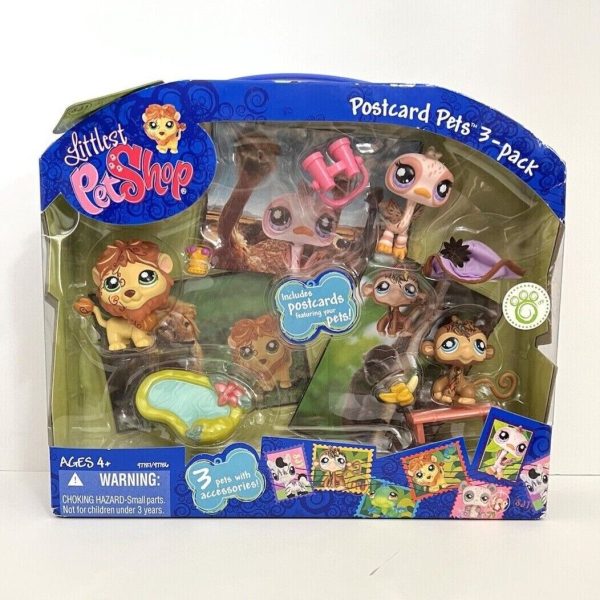 Littlest Pet Shop Postcard Pets 3-Pack NIB 944 Lio