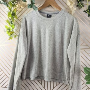 Nike Women's Terry Cloth Grey Gray Pullover Size M