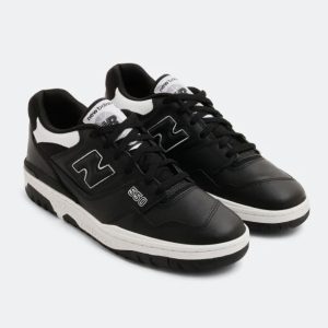 NIB New Balance 550 Men's Black White Leather Snea
