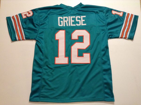 UNSIGNED CUSTOM Sewn Stitched Bob Griese Teal Jers