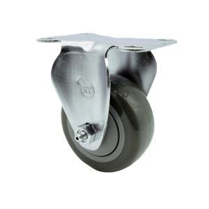 3 Inch SS Gray Polyurethane Wheel Rigid Top Plate