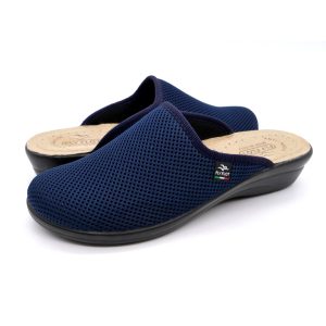Fly Flot Mules Womens 9 Blue Fabric Perforated Sli
