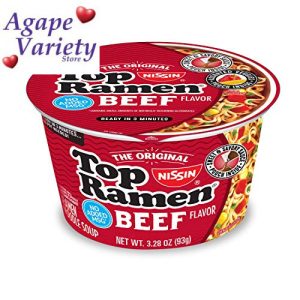 Nissin Top Ramen Bowl Noodle Soup, Beef, 3.28 Ounc