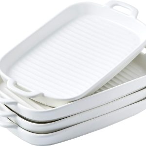 Bruntmor 10" X 6" Set of 4 Serving Platters Porcel