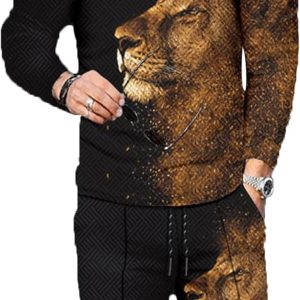 BURWOF Men's Polo Track Suit Sets Long Sleeve Mens