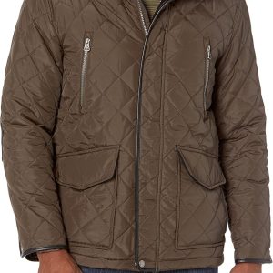 Cole Haan Men's Quilted Jacket with Wool Yoke